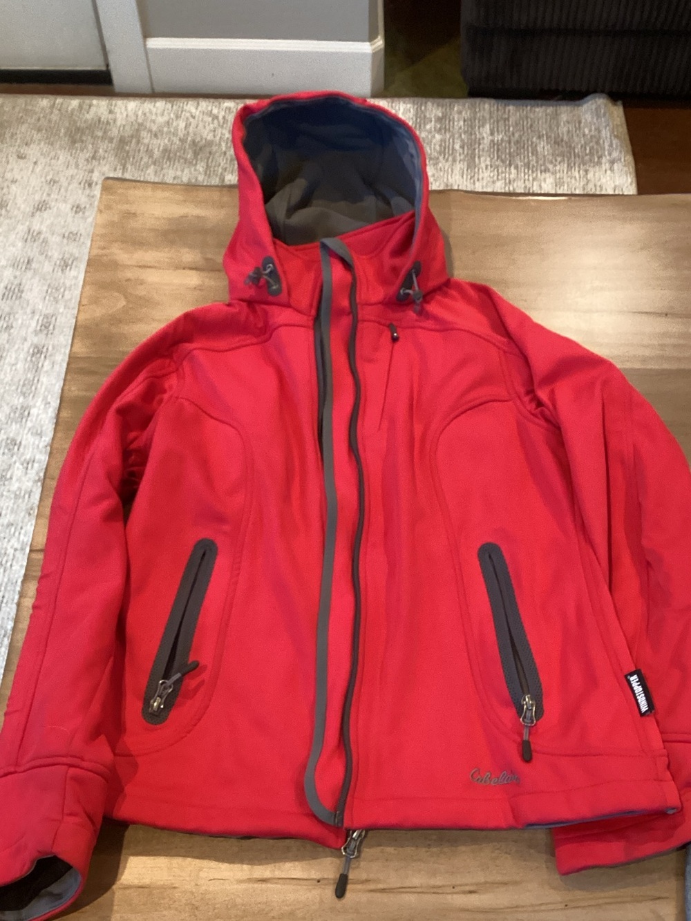 Cabela's Red Hooded Utility Softshell Jacket
